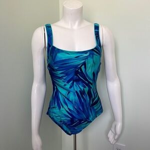 Speedo Vintage Palm Print One Piece Swimsuit